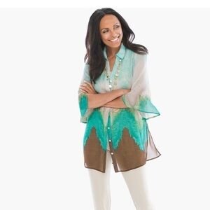 CHICOS Bahama Breeze Super Tunic / Size 1 - OFFERS WELCOME